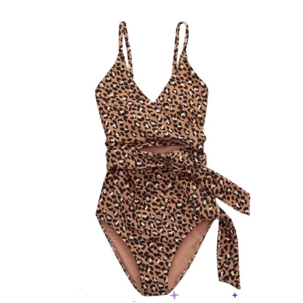 Aerie wrap around leopard one piece - Picture 1 of 9
